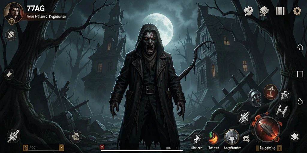 Tampilan gameplay yang mendebarkan dalam suasana Horror.