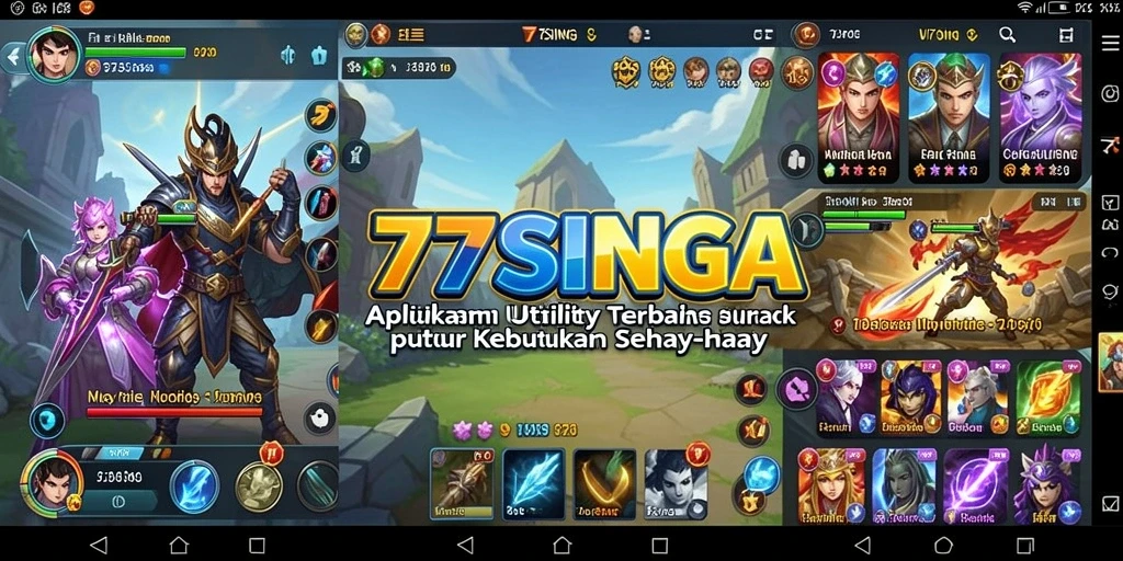 Tampilan antarmuka aplikasi 77SINGA yang sederhana dan intuitif.