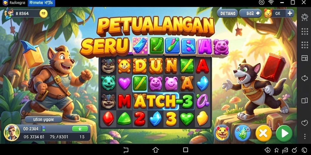 Tampilan permainan seru dari 8364 dengan kombinasi match-3 yang menantang.