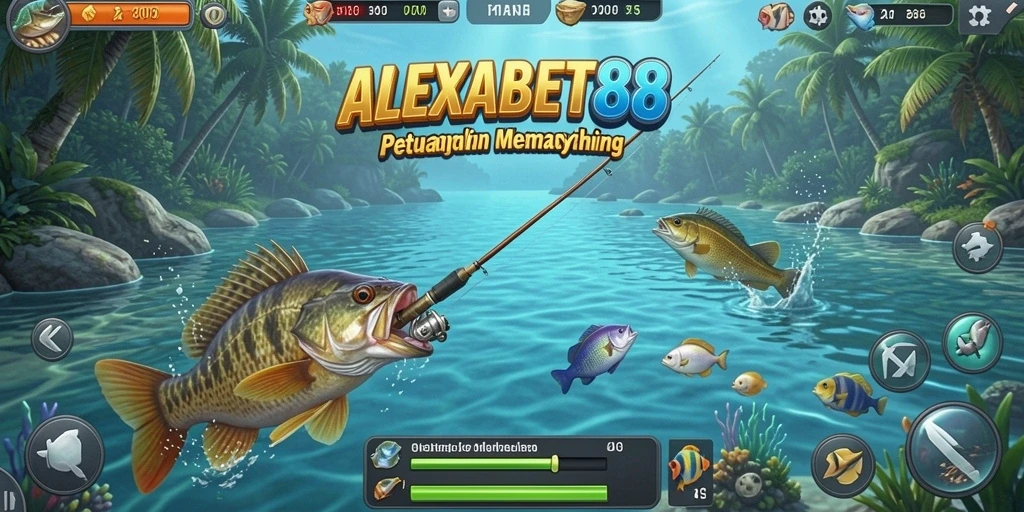 Tampilan gameplay ALEXABET88 dengan taman laut yang menakjubkan.