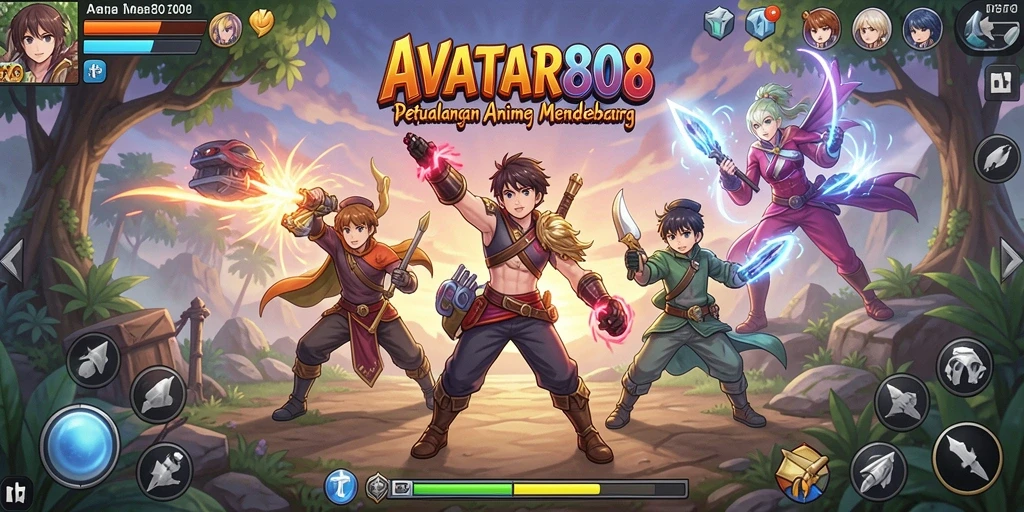 Tampak gameplay menegangkan dalam AVATAR808 dengan karakter anime keren.