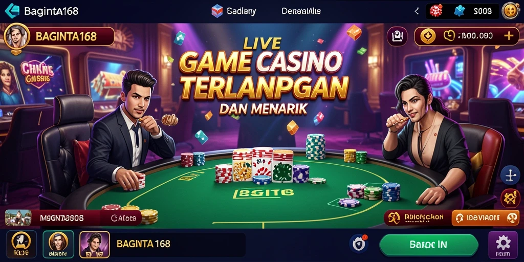 Tampilan menakjubkan dari gameplay Live Casino BAGINTA168.