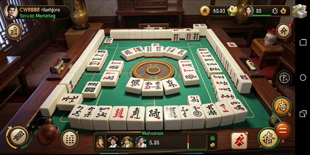 Tampilan warna-warni dari gameplay Mahjong yang menarik.