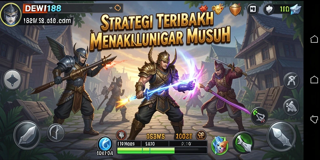Tangkapan layar utama DEWI188 menampilkan aksi pertempuran strategi yang mendebarkan.