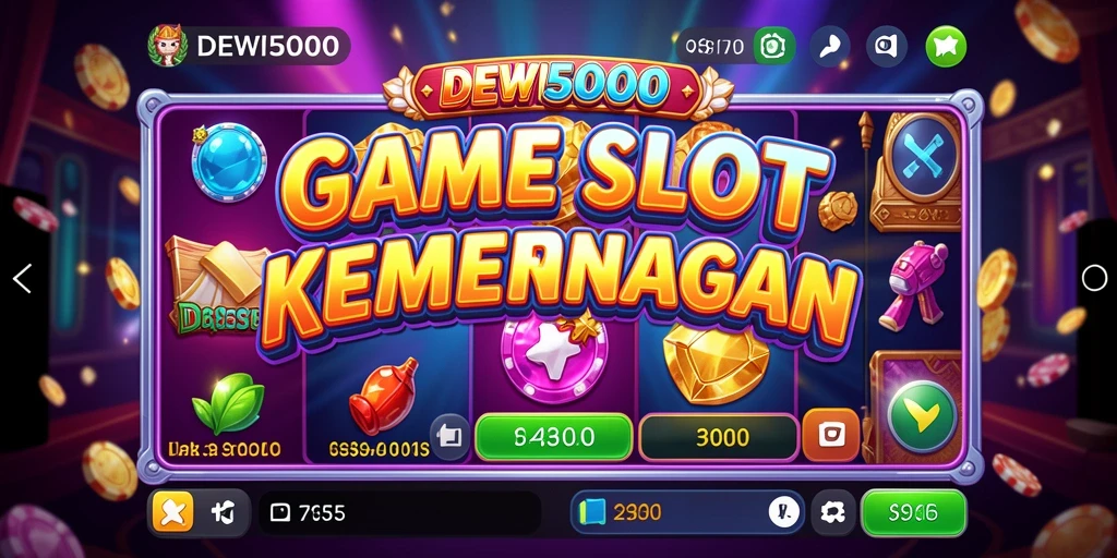Screenshot DEWI5000 menampilkan gameplay slot yang seru dan penuh warna.
