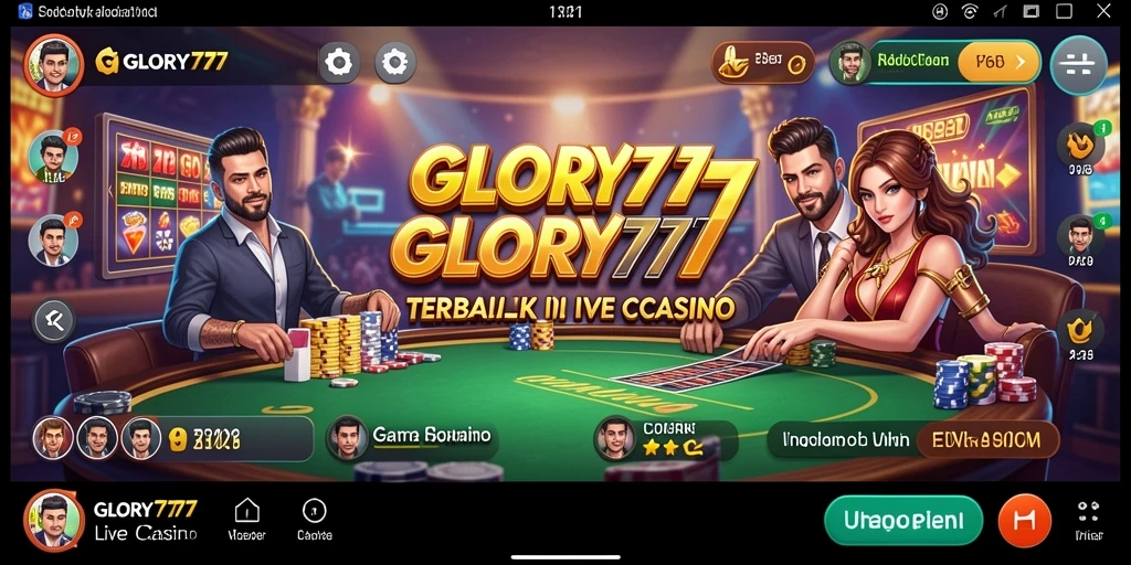 Screenshot GLORY777 menunjukkan gameplay Live Casino yang mengasyikkan dan interaktif.