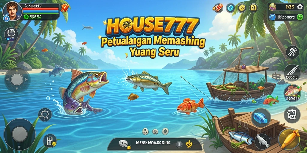 Gameplay seru dan grafik memukau dalam HOUSE777 saat memancing.