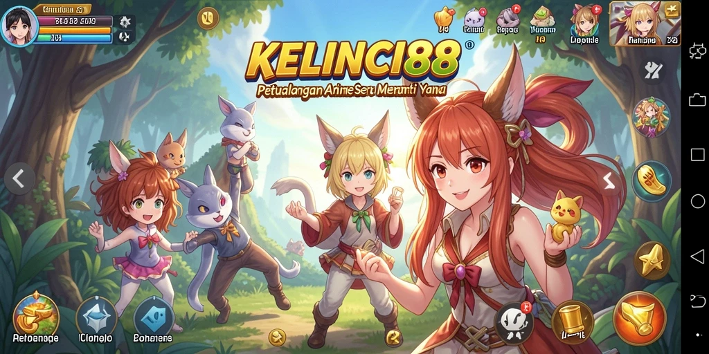 Tampilan gameplay KELINCI88 dengan karakter anime yang menarik.