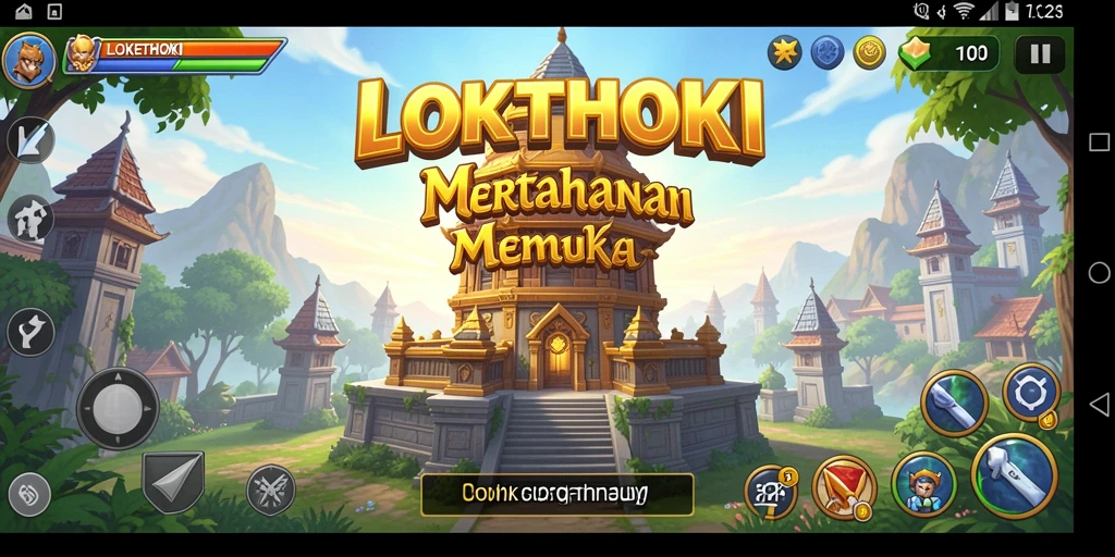 Tampilan menawan dari gameplay Tower Defense LOKETHOKI.