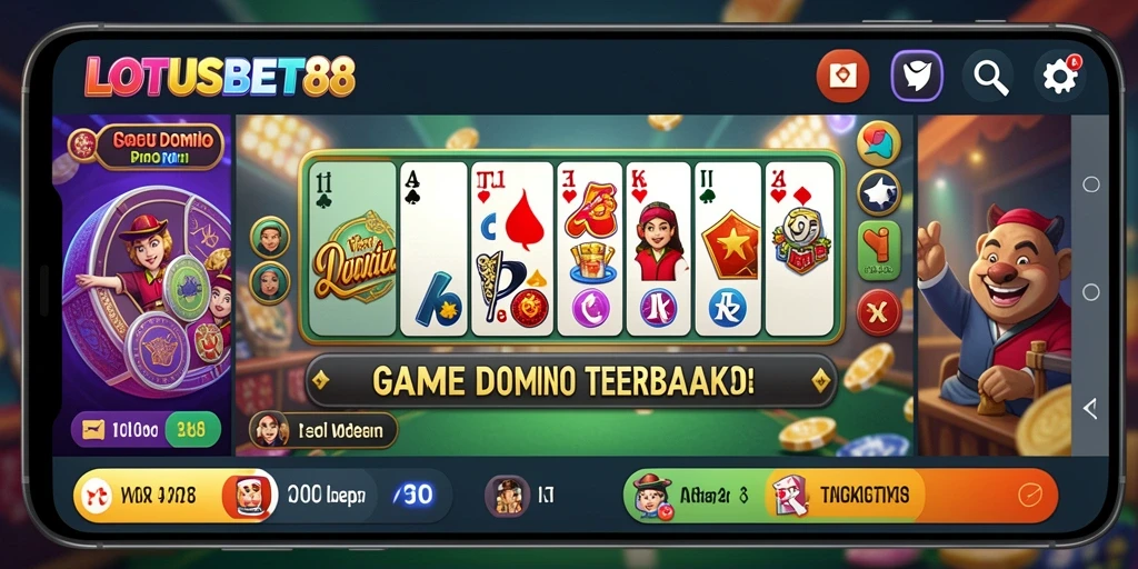Tampilan menarik dari gameplay LOTUSBET88 yang menampilkan Domino.