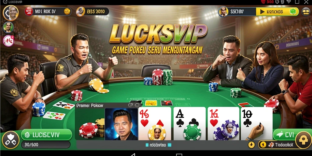 Tangkapan layar gameplay LUCKSVIP dengan suasana poker yang seru.