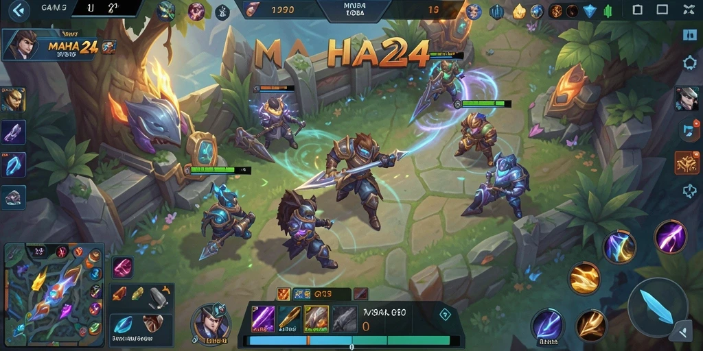 Tampilan gameplay menarik dari MAHA24 dengan aksi MOBA yang intens.