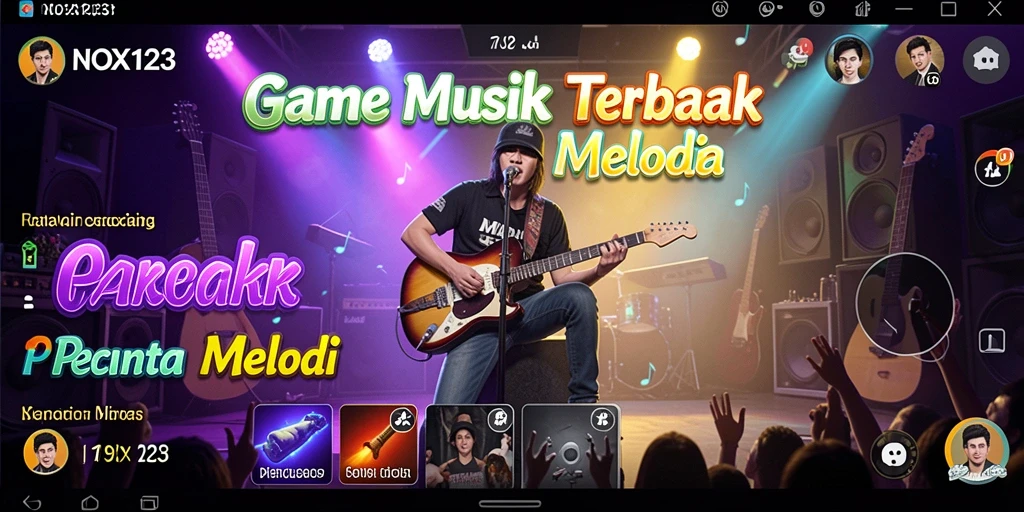 Tampilan seru gameplay NOX123 yang penuh melodi.