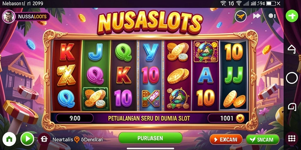 Tangkapan layar gameplay NUSASLOTS yang penuh warna dan menarik.