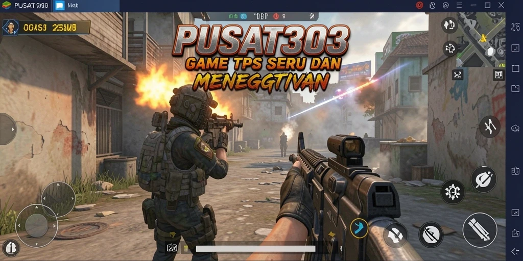 Tampilan gameplay seru dari PUSAT303 dengan aksi tembak menembak yang intens.