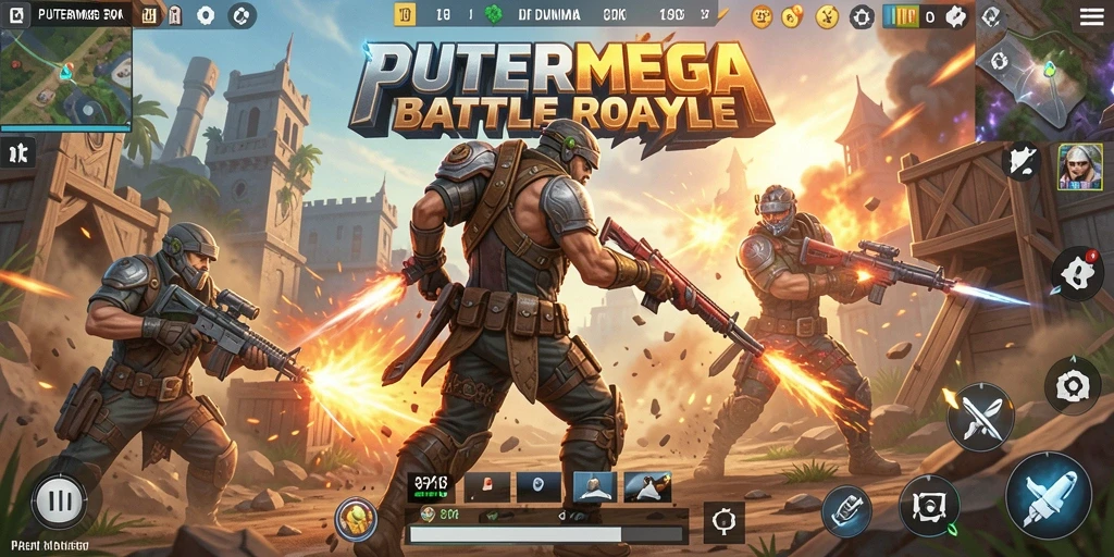 Gameplay seru dan menegangkan dari PUTERMEGA dalam pertarungan Battle Royale.
