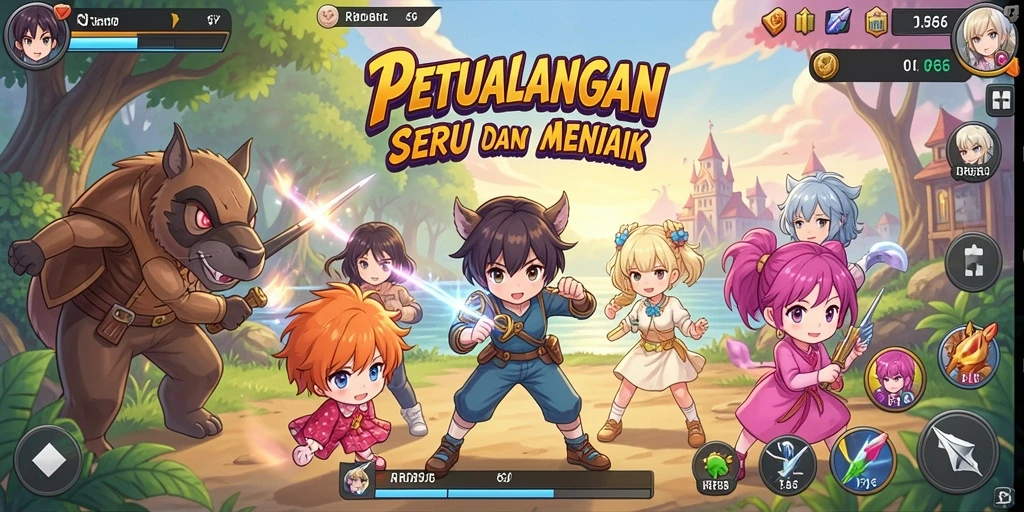 Gameplay RP66 yang menampilkan karakter anime dalam aksi seru.