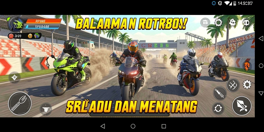 Tampilan aksi balapan motor yang mendebarkan di RP888.