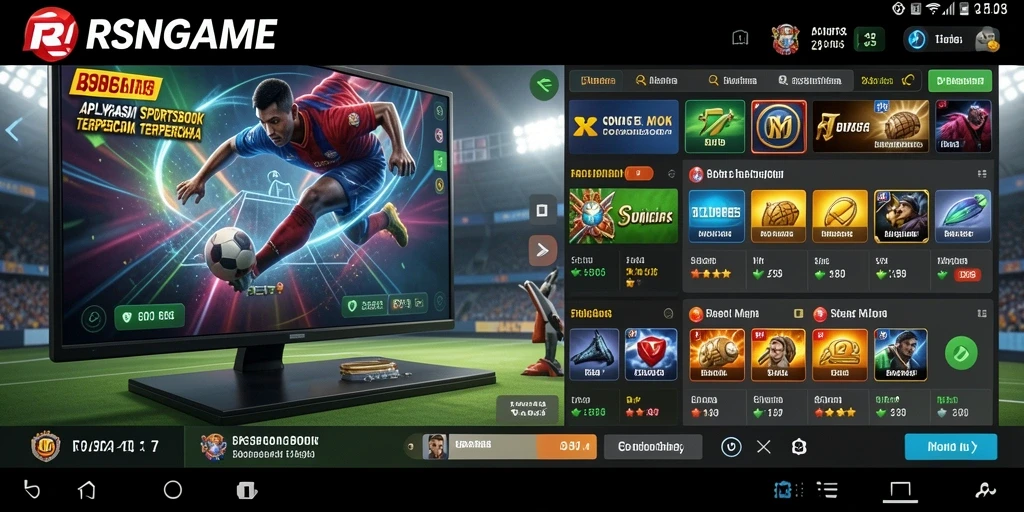 Screenshot utama RSNGAME menampilkan taruhan olahraga yang mendebarkan.