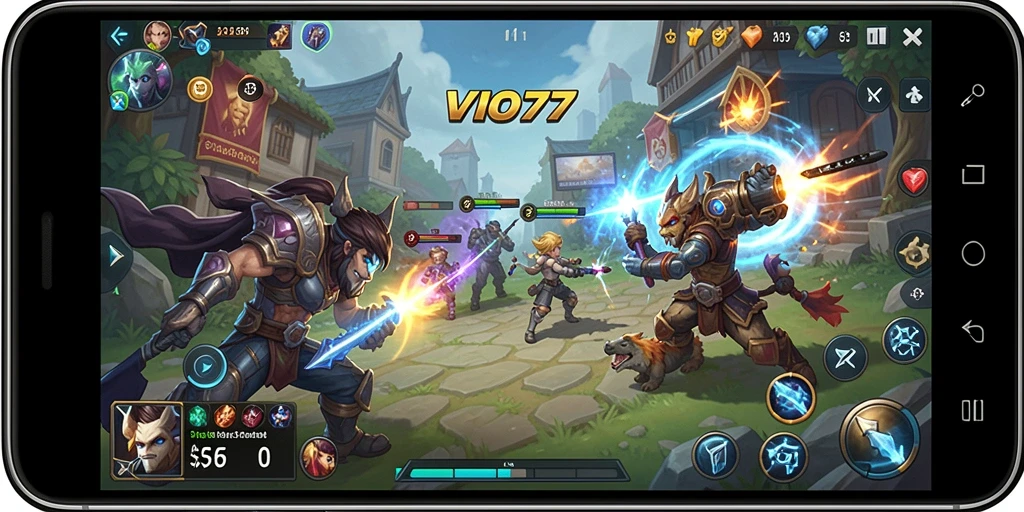 Tampilan gameplay VIO77 dengan nuansa strategi yang intens.